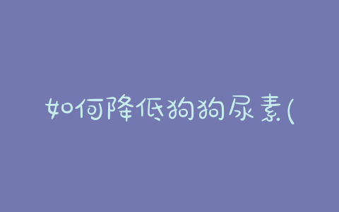 如何降低狗狗尿素(如何降低狗狗的地位) - 警犬训练器材厂家 _警犬训练用品_工作犬训练用品-南京开久警犬装备-警犬训练器材厂家 _警犬训练用品_工作犬训练用品-南京开久警犬装备