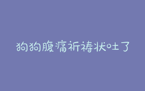 狗狗腹痛祈祷状吐了(狗狗腹痛祈祷状 *** )-警犬训练器材厂家 _警犬训练用品_工作犬训练用品-南京开久警犬装备