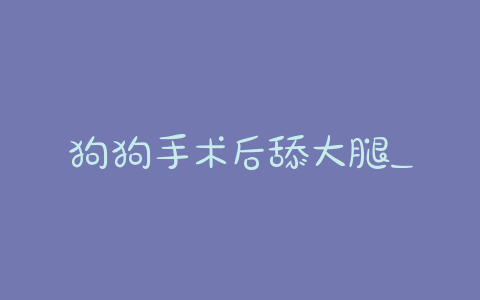 狗狗手术后舔大腿_狗狗老舔大腿内侧,红了一大片-警犬训练器材厂家 _警犬训练用品_工作犬训练用品-南京开久警犬装备