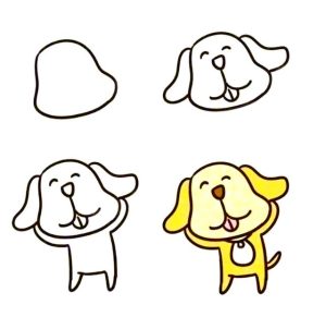 画一只可爱小狗简笔画，世界上最可爱的小狗怎么画简笔画-警犬训练器材厂家 _警犬训练用品_工作犬训练用品-南京开久警犬装备