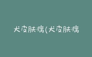 犬皮肤病(犬皮肤病种类)-警犬训练器材厂家 _警犬训练用品_工作犬训练用品-南京开久警犬装备