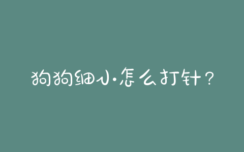 狗狗细小怎么打针?狗狗细小打针第二天什么状态 - 警犬训练器材厂家 _警犬训练用品_工作犬训练用品-南京开久警犬装备-警犬训练器材厂家 _警犬训练用品_工作犬训练用品-南京开久警犬装备