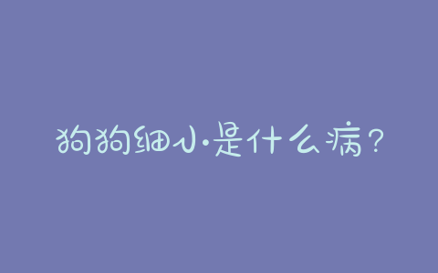 狗狗细小是什么病?细小是狗的什么病 - 警犬训练器材厂家 _警犬训练用品_工作犬训练用品-南京开久警犬装备-警犬训练器材厂家 _警犬训练用品_工作犬训练用品-南京开久警犬装备