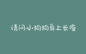 请问小狗狗身上长瘤子怎么治？-警犬训练器材厂家 _警犬训练用品_工作犬训练用品-南京开久警犬装备