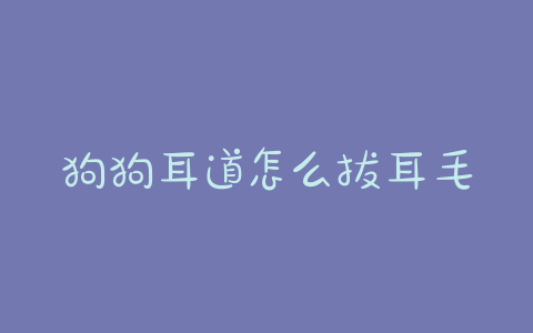 狗狗耳道怎么拔耳毛(怎么给狗狗拔针) - 警犬训练器材厂家 _警犬训练用品_工作犬训练用品-南京开久警犬装备-警犬训练器材厂家 _警犬训练用品_工作犬训练用品-南京开久警犬装备