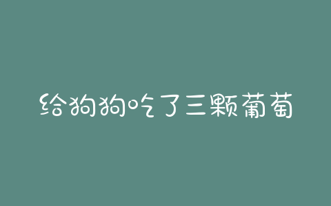 给狗狗吃了三颗葡萄_狗狗吃了三五颗葡萄会怎么样 - 警犬训练器材厂家 _警犬训练用品_工作犬训练用品-南京开久警犬装备-警犬训练器材厂家 _警犬训练用品_工作犬训练用品-南京开久警犬装备
