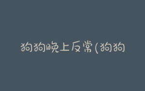 狗狗晚上反常(狗狗晚上反常走来走去钻角落怎么会好)-警犬训练器材厂家 _警犬训练用品_工作犬训练用品-南京开久警犬装备