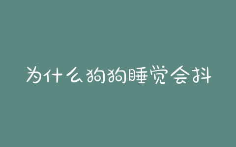 为什么狗狗睡觉会抖?狗狗睡觉为什么腿会抖 - 警犬训练器材厂家 _警犬训练用品_工作犬训练用品-南京开久警犬装备-警犬训练器材厂家 _警犬训练用品_工作犬训练用品-南京开久警犬装备