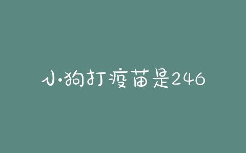 小狗打疫苗是246(小狗打疫苗是为了什么) - 警犬训练器材厂家 _警犬训练用品_工作犬训练用品-南京开久警犬装备-警犬训练器材厂家 _警犬训练用品_工作犬训练用品-南京开久警犬装备