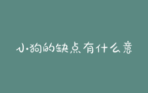小狗的缺点有什么意思(小狗哼唧什么意思)-警犬训练器材厂家 _警犬训练用品_工作犬训练用品-南京开久警犬装备