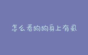 怎么看狗狗身上有虱子？怎么看幼犬身上有没有虱子-警犬训练器材厂家 _警犬训练用品_工作犬训练用品-南京开久警犬装备