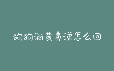 狗狗淌黄鼻涕怎么回事?狗狗趟黄鼻涕怎么回事 - 警犬训练器材厂家 _警犬训练用品_工作犬训练用品-南京开久警犬装备-警犬训练器材厂家 _警犬训练用品_工作犬训练用品-南京开久警犬装备