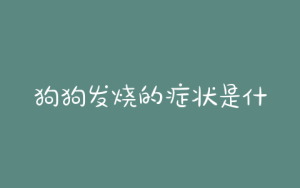 狗狗发烧的症状是什么？狗狗发烧是什么症状的体现-警犬训练器材厂家 _警犬训练用品_工作犬训练用品-南京开久警犬装备