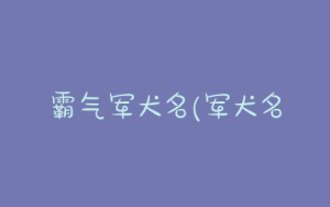 霸气军犬名(军犬名字大全霸气)-警犬训练器材厂家 _警犬训练用品_工作犬训练用品-南京开久警犬装备